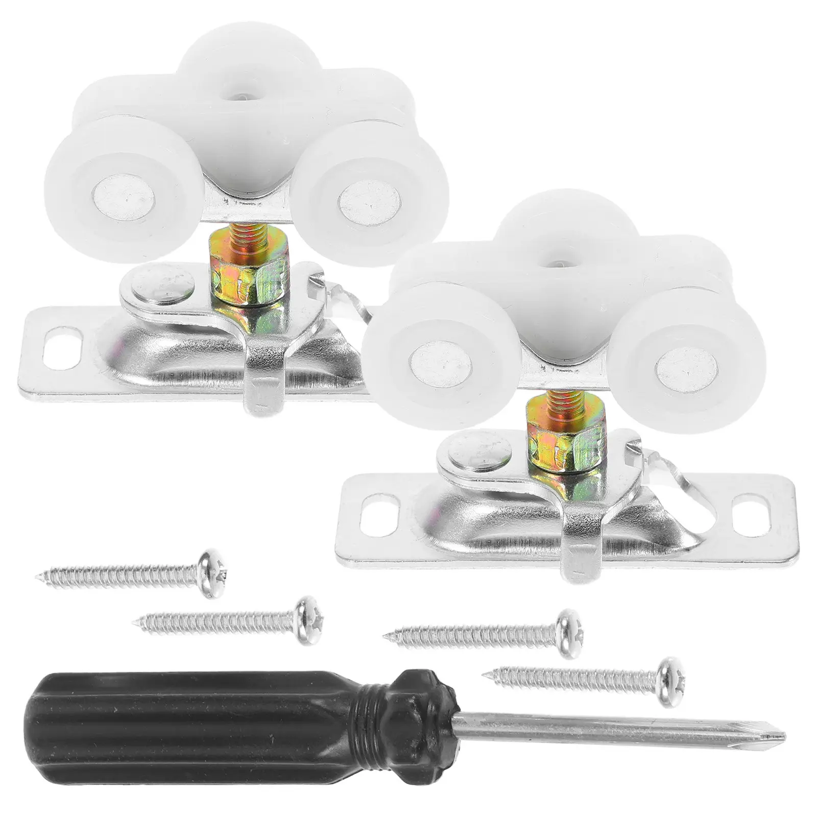 

1Set Rv Sliding Door Wheels Kit with Screwdriver Screws for Smooth Reliable Operation Compatible with Camper Motorhome Pocket
