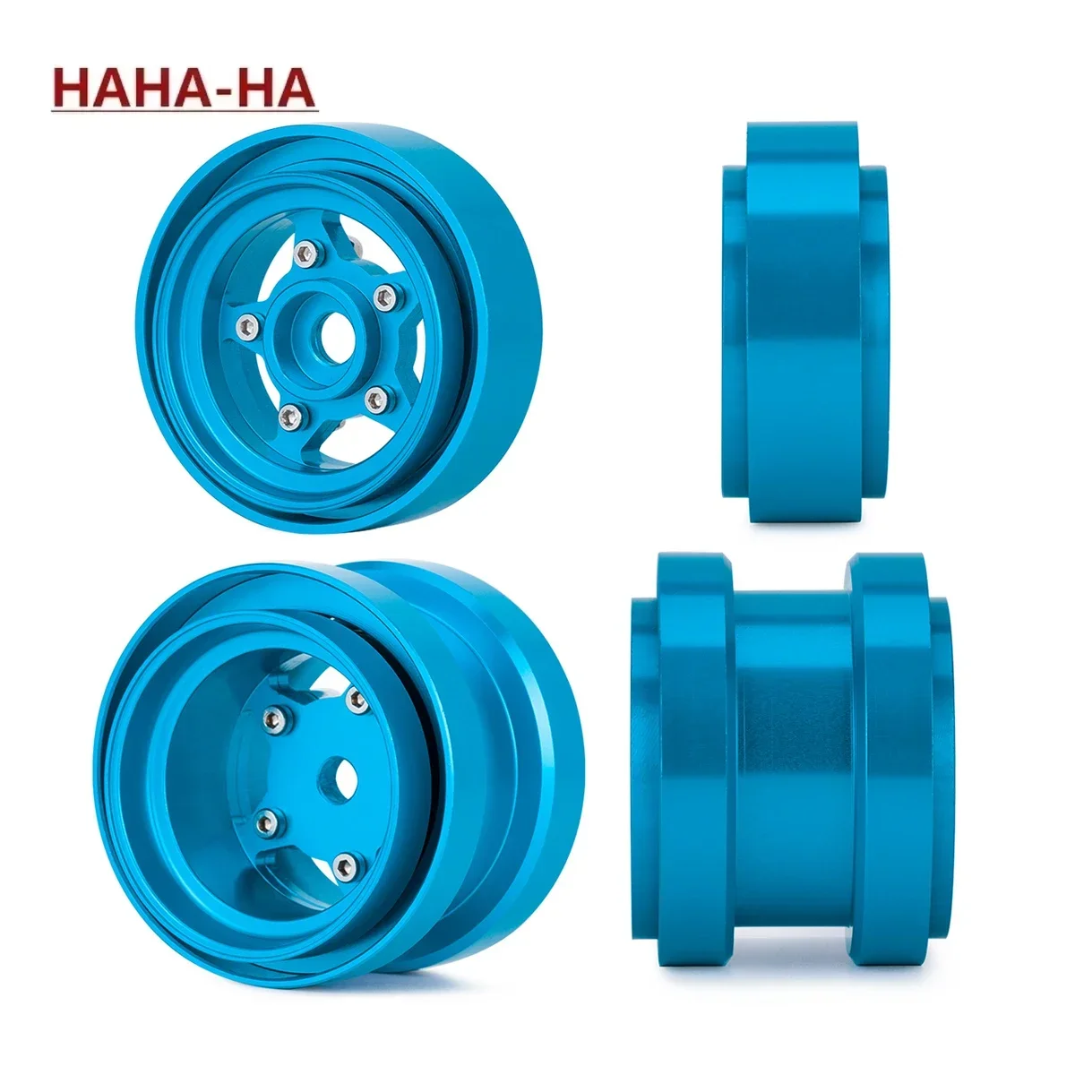 4 Pcs CNC Aluminum Beadlock Wheel Rim Hub for Tamiya Frog Sand Scorcher Grasshopper Hornet 1/10 Buggy Car Upgrade Parts