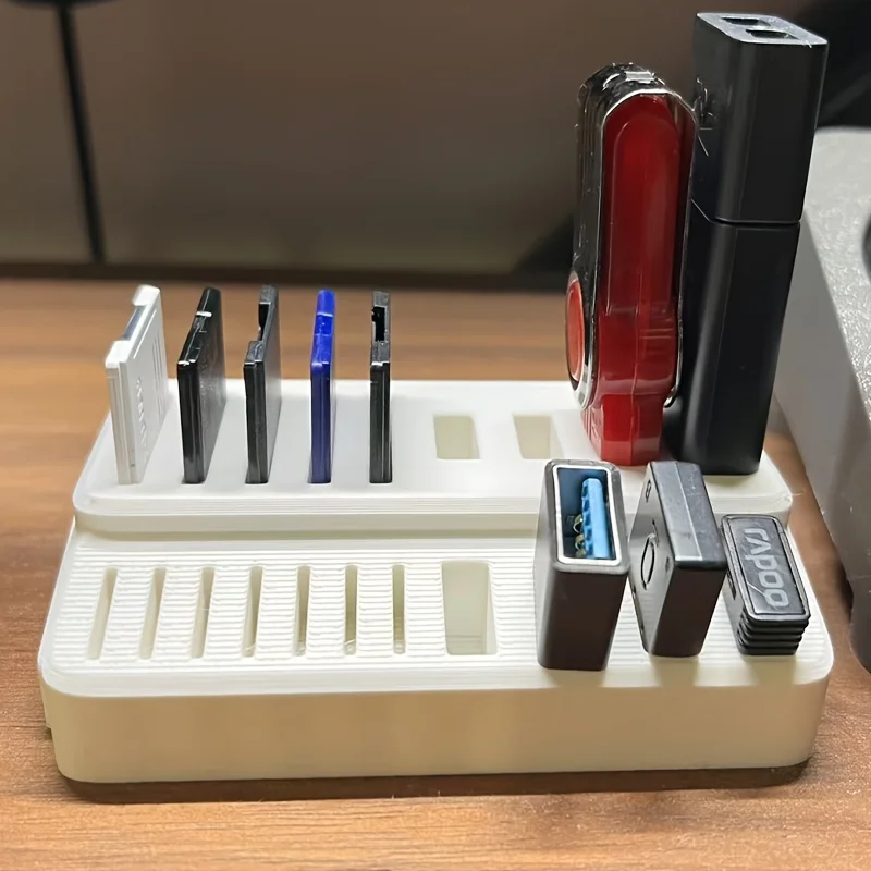 3D Printed Multi Card Storage Organizer USB Flash Drive TF SD Memory Card Holder Portable Desktop Storage Case - view 6