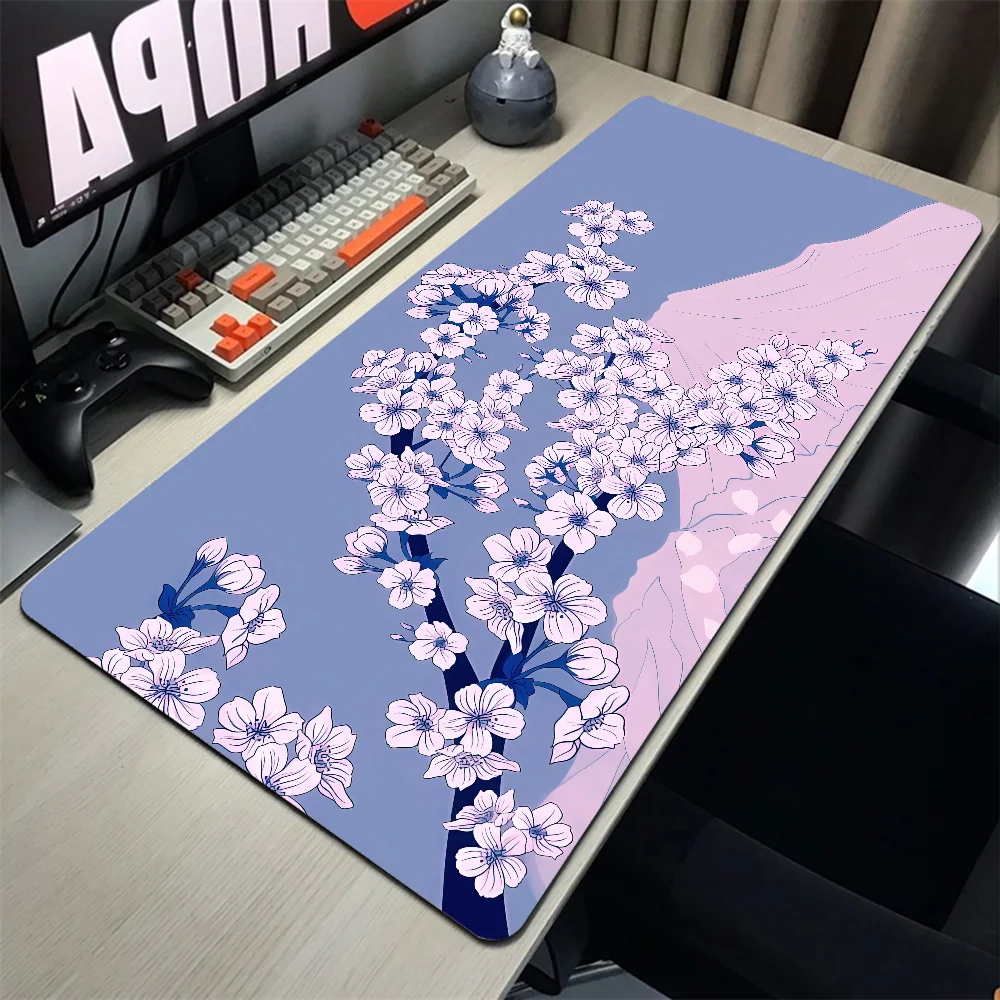 

Cherry Blossoms Mousepad Home Computer Table Large Pc Mouse Pad Art Sakura Keyboard Mause Rug Desk Mat Office Accessories