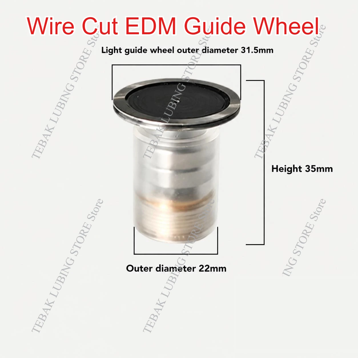 22*L35mm Wire Cut EDM Guide Wheel Single Side Complete Assembly Plastic Seat Pulley Roller High Precision Machine Accessory 1PC