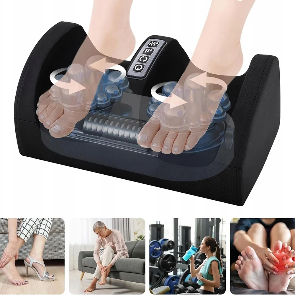 Masseur de pieds électrique chauffant à rouleaux Shiatsu pour relaxation musculaire profonde, soulagement quotidien du stress des pieds, relaxation des mollets et amélioration de la circulation