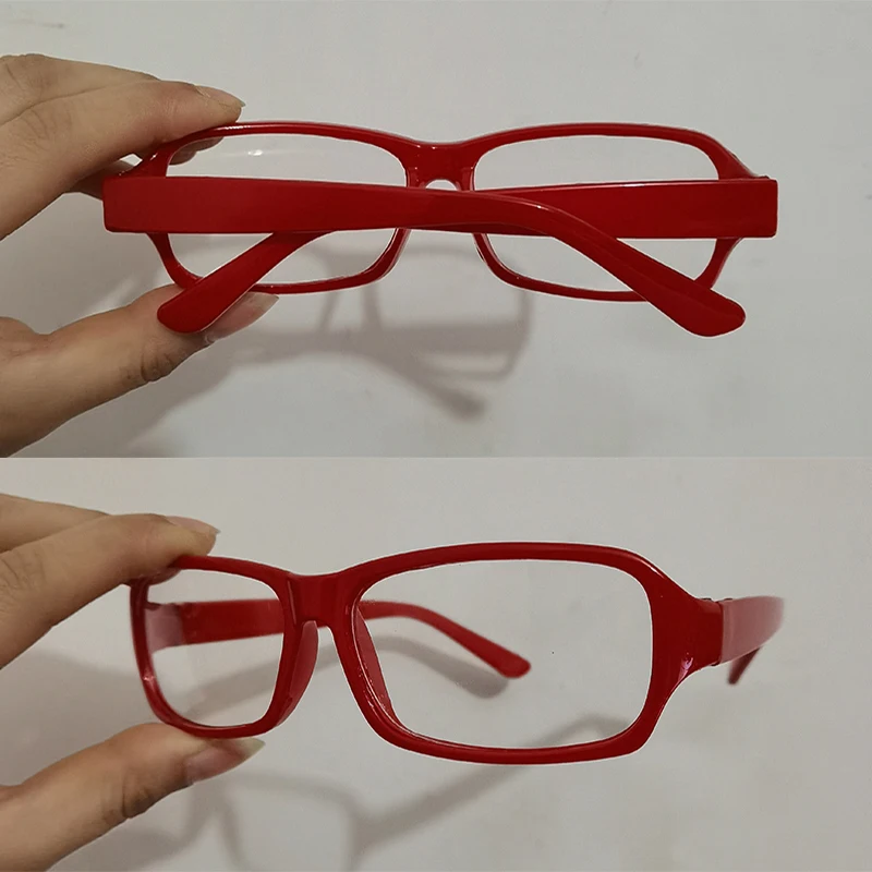 Gafas cuadradas rojas de Anime para niña, accesorios Retro, espejo plano lindo, Cosplay