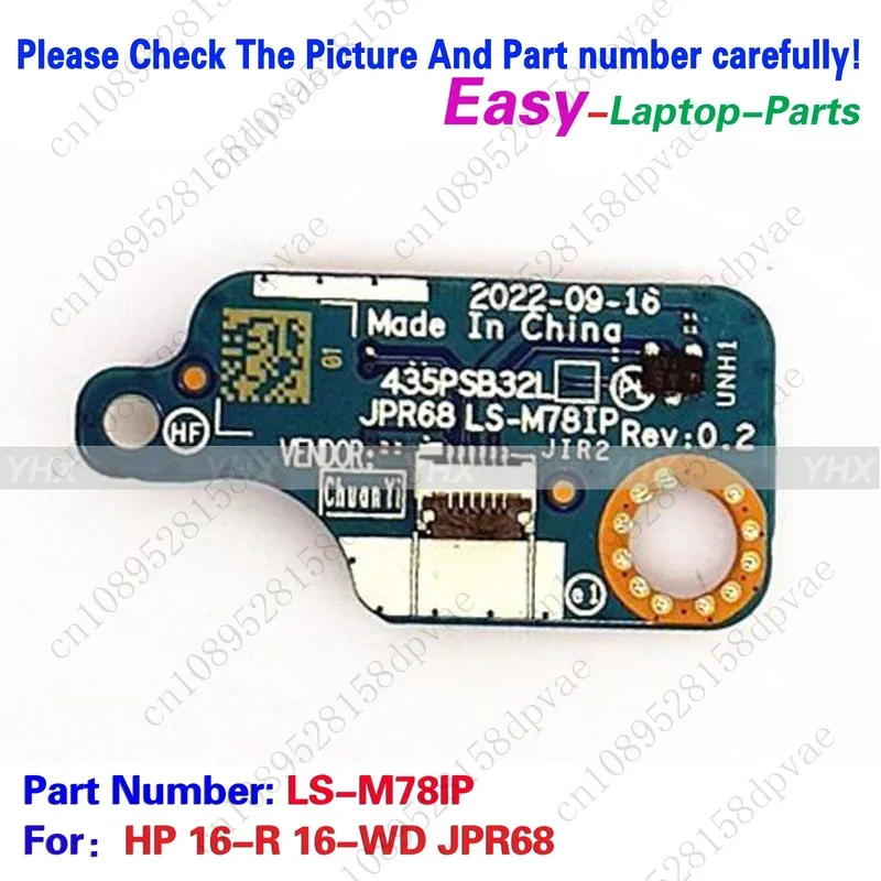 GYX New For HP 16-R 16-WD JPR68 Power-on Board LS-M78IP