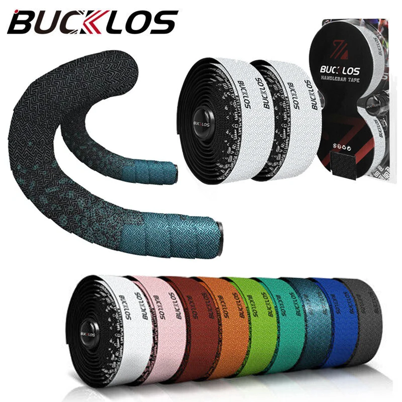 

BUCKLOS Road Bike Handle Bar Tape PU Shock-absorbing Bicycle Handlebar Tape Riding Belts Anti-Vibration Wrap Cycling Bar Tapes
