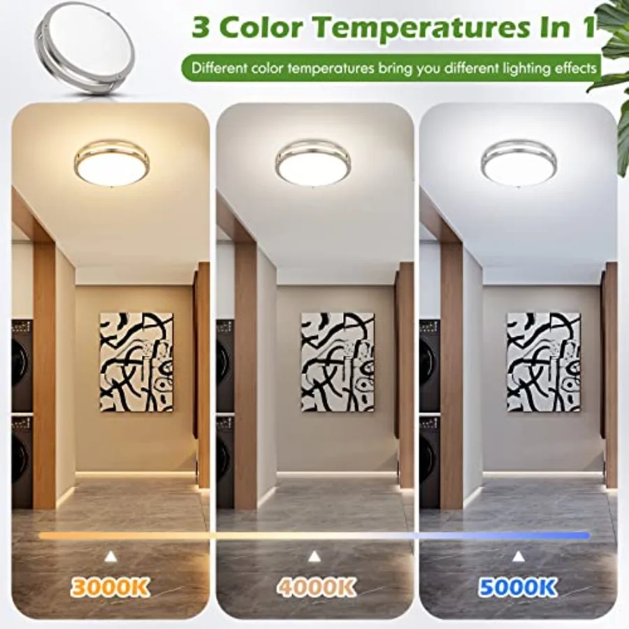 2-Pack 36W LED Ceiling Light Fixture 450W Equiv,12IN Modern Flush Mount Ceiling Lights, Dimmable Ceiling Lamps Super Bright 320