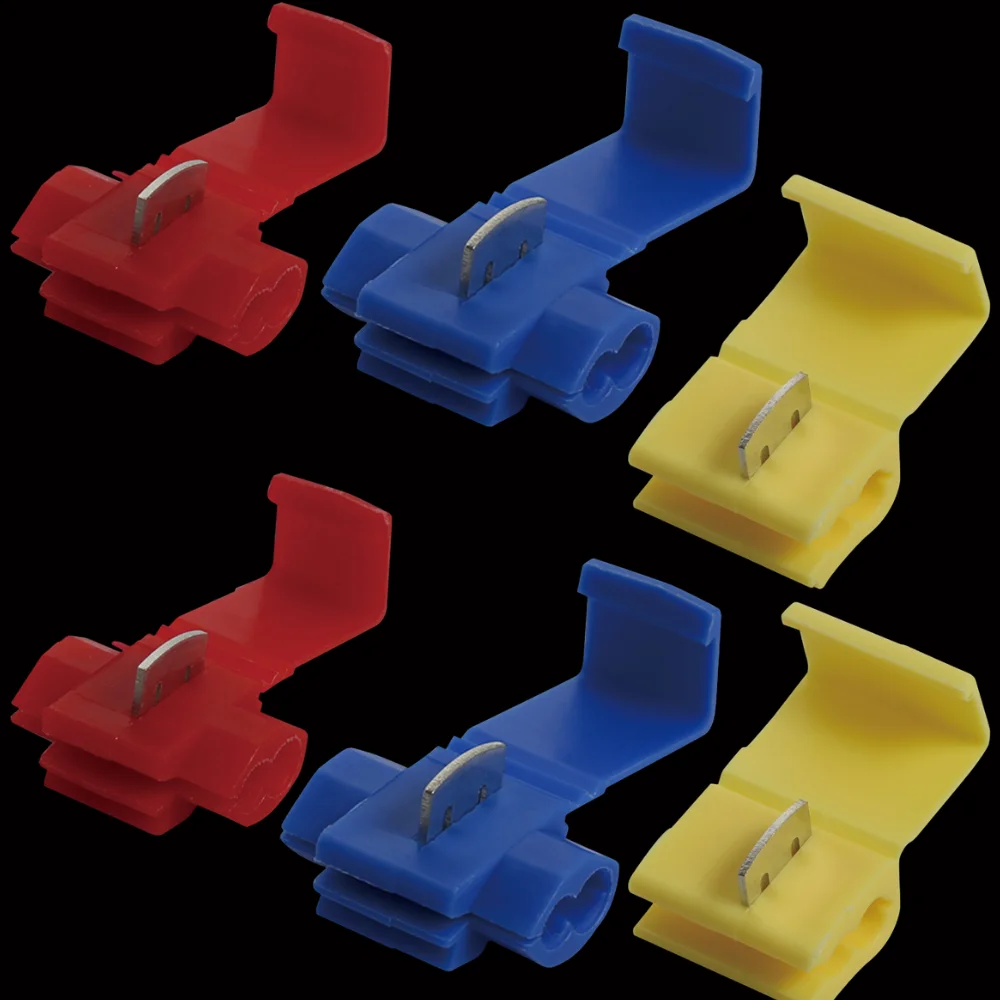 50/25/10PCS T-Tap Connector Quick Electrical Cable Connector Snap Splice Lock Waterproof Crimp Wire Terminal blue yellow red