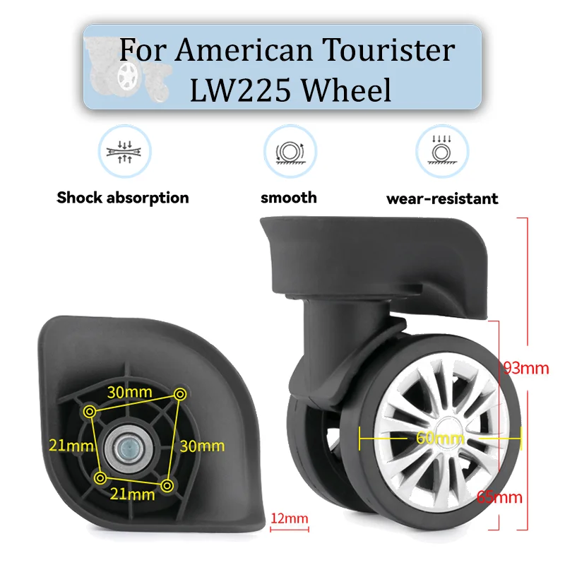 

For American Tourister LW225 Universal Wheel Replacement Suitcase Rotating Smooth Silent Shock Absorbing Wheel Accessories