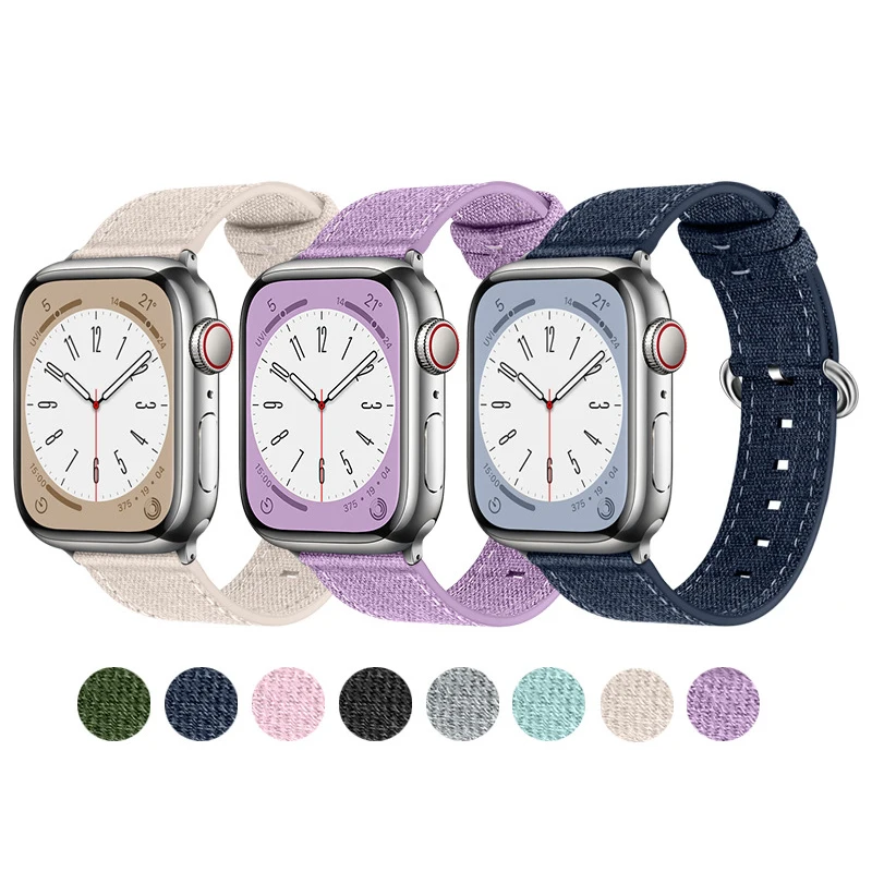 Correa de lona impermeable para Apple Watch Band 49mm 46mm 44 45mm Correa pulsera de tela para Iwatch Series 11 10 9 8 7 SE 6 Ultra 3