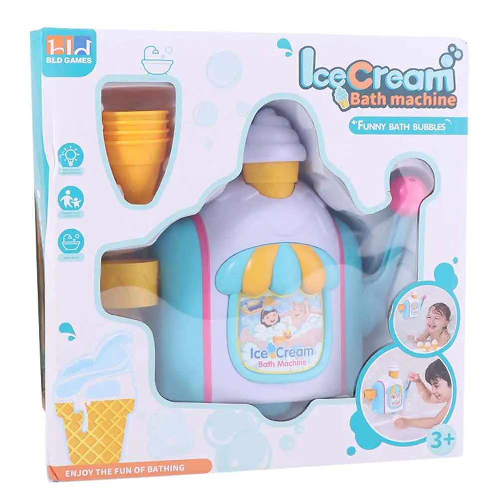 

Powerful Suction Ice Cream Bubble Maker Simulation Delicate Ice Cream Foam Machine Playing Water Interaction Toys Bath