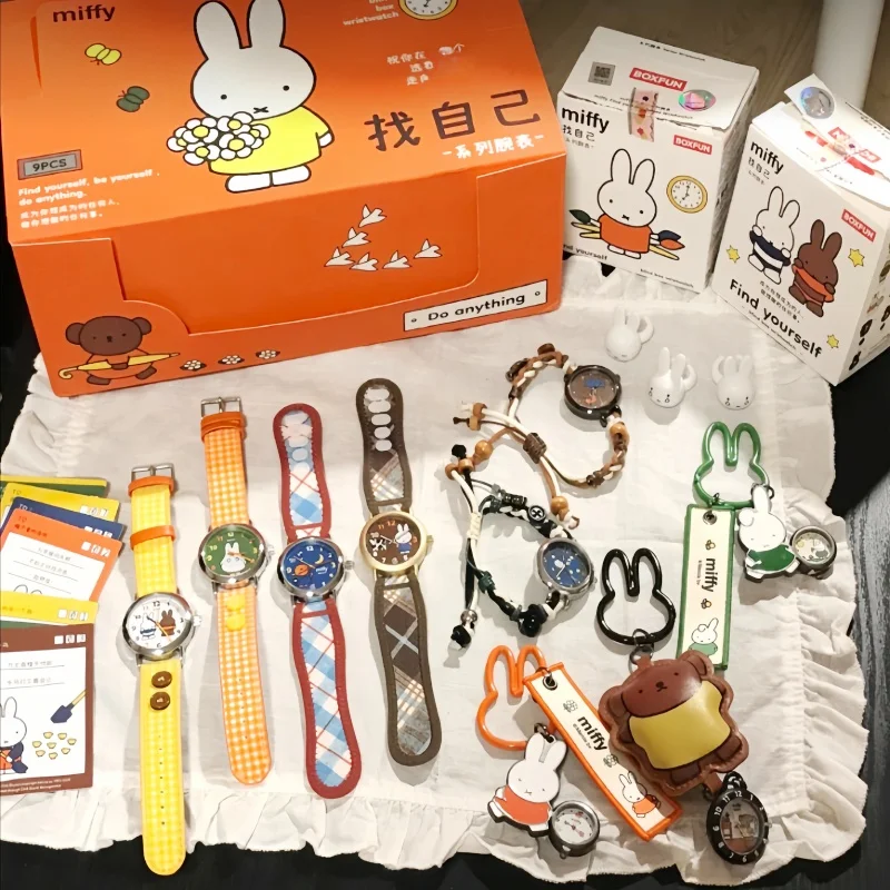 

Новые оригинальные коллекционные наручные часы Boxfun Maihe Miffy из серии «Найди себя» с мультяшным кроликом, загадочные часы для детей, игрушки для любителей аниме