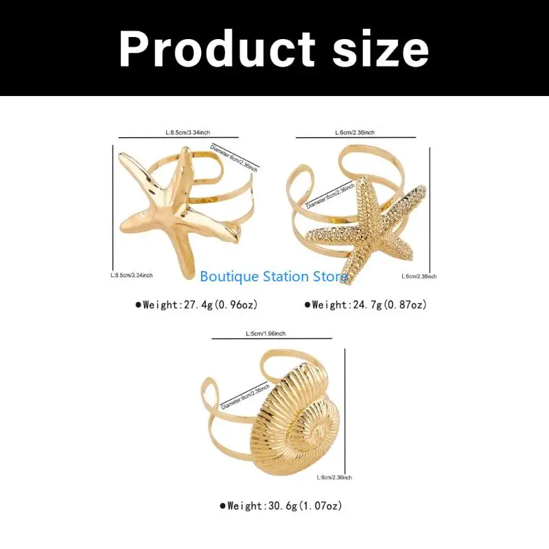 Y55f Modern Beach Holiday Jewelry Shell Starffish Bangle Comfor