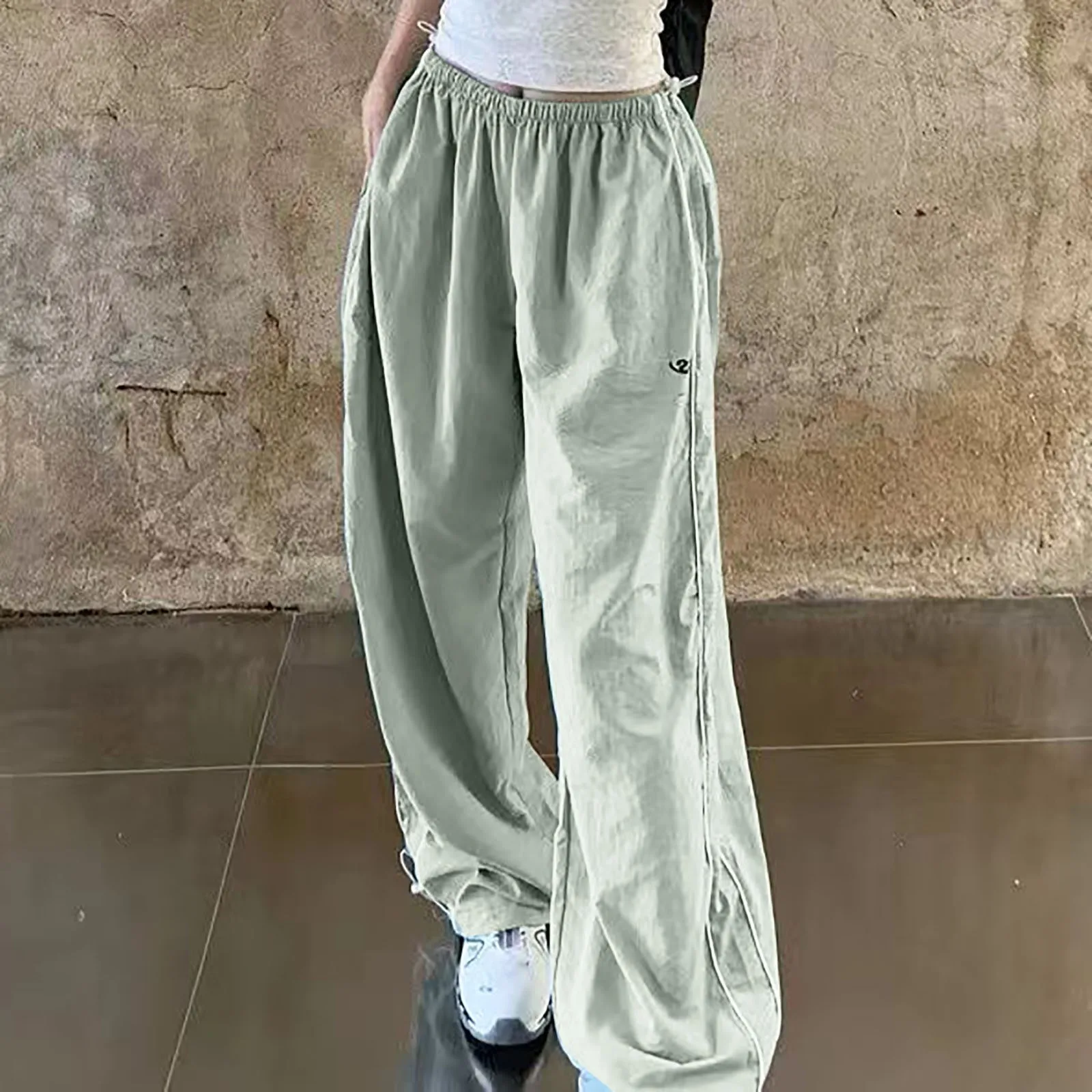 Pantalones Cargo Vintage para mujer, ropa de calle coreana Harajuku Y2k, pantalones de chándal de paracaídas de gran tamaño, Joggers anchos de Hip Hop Hippie