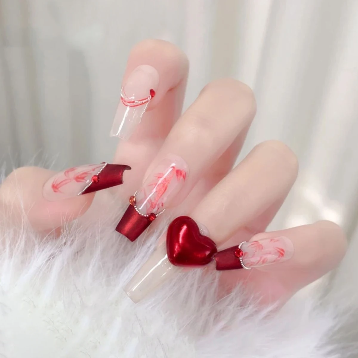 1pc ルージュレッドファインネイルグリッターラビングダストブライトマジックミラーネイルクロームパウダークリスマス新年メタリックマニキュア顔料