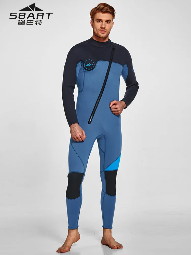 Ultra Stretch 3mm Neoprene Wetsuit, Front Zip Full Body Diving Suit, One Piece for Men-Snorkeling, Scuba Diving Swimming, Surf