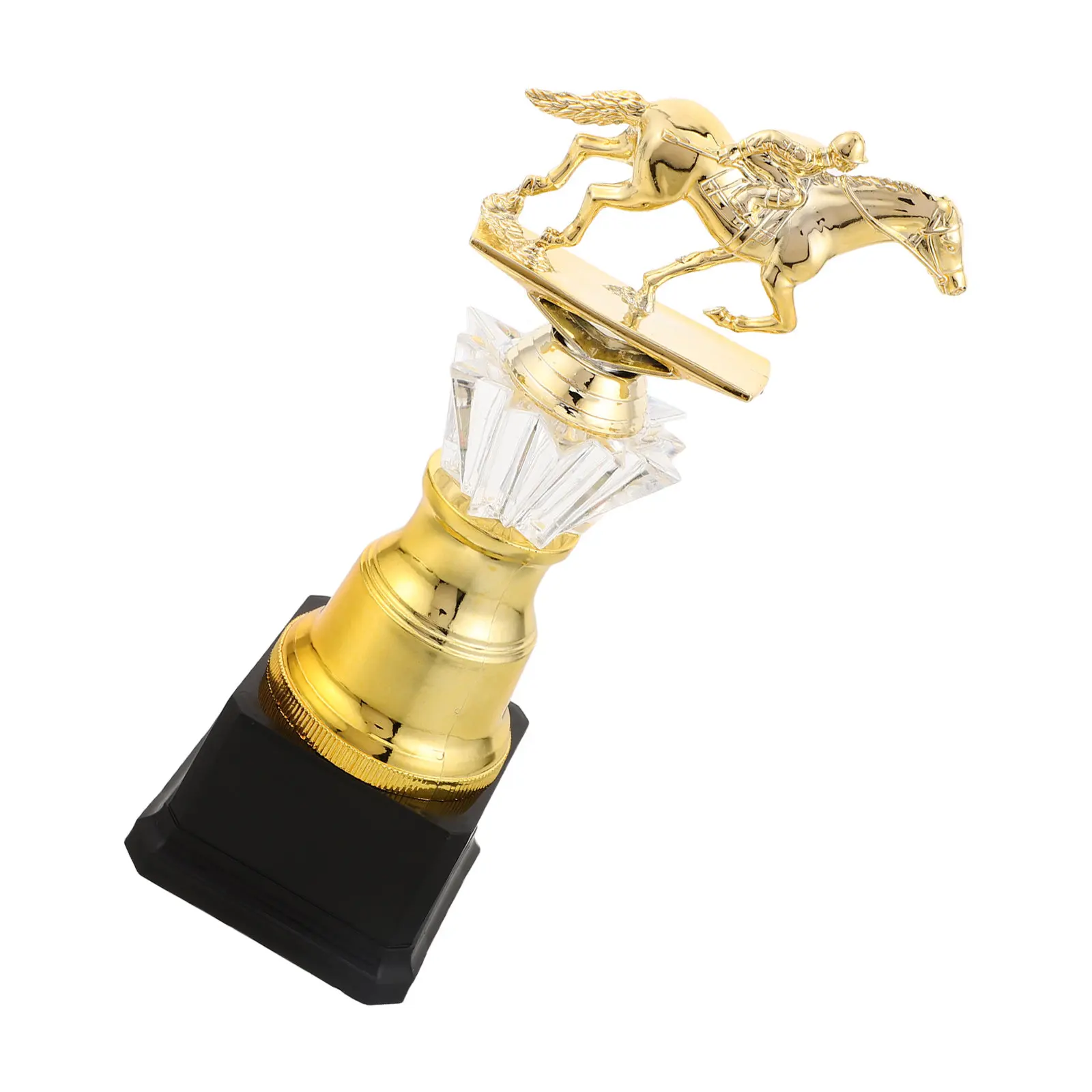 Horse Racing Trophy Cup Golden Base Horse Riding Sculpture Equestrian Event Prize Derby Champion Souvenir Award Competition