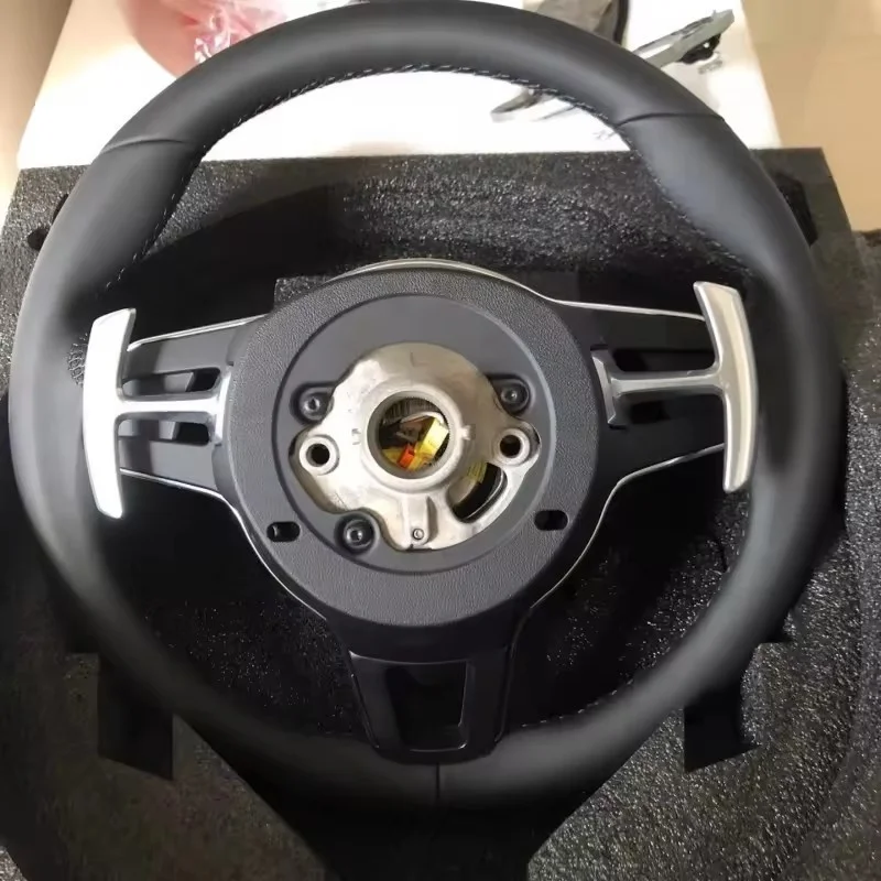 Customized Leather Car Steering Wheel For Porsche 911 991 992 Cayenne 958 987 Boxster 986 Panamera 970 Taycan Steering WheeI