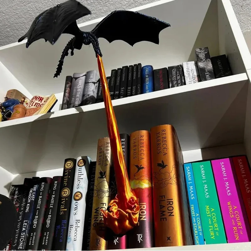 Halloween Dragon Flame Book Nook Decoration Gothic Fire Dragon Sculpture Birthday Gift Home Decoration Bookshelf Decoration