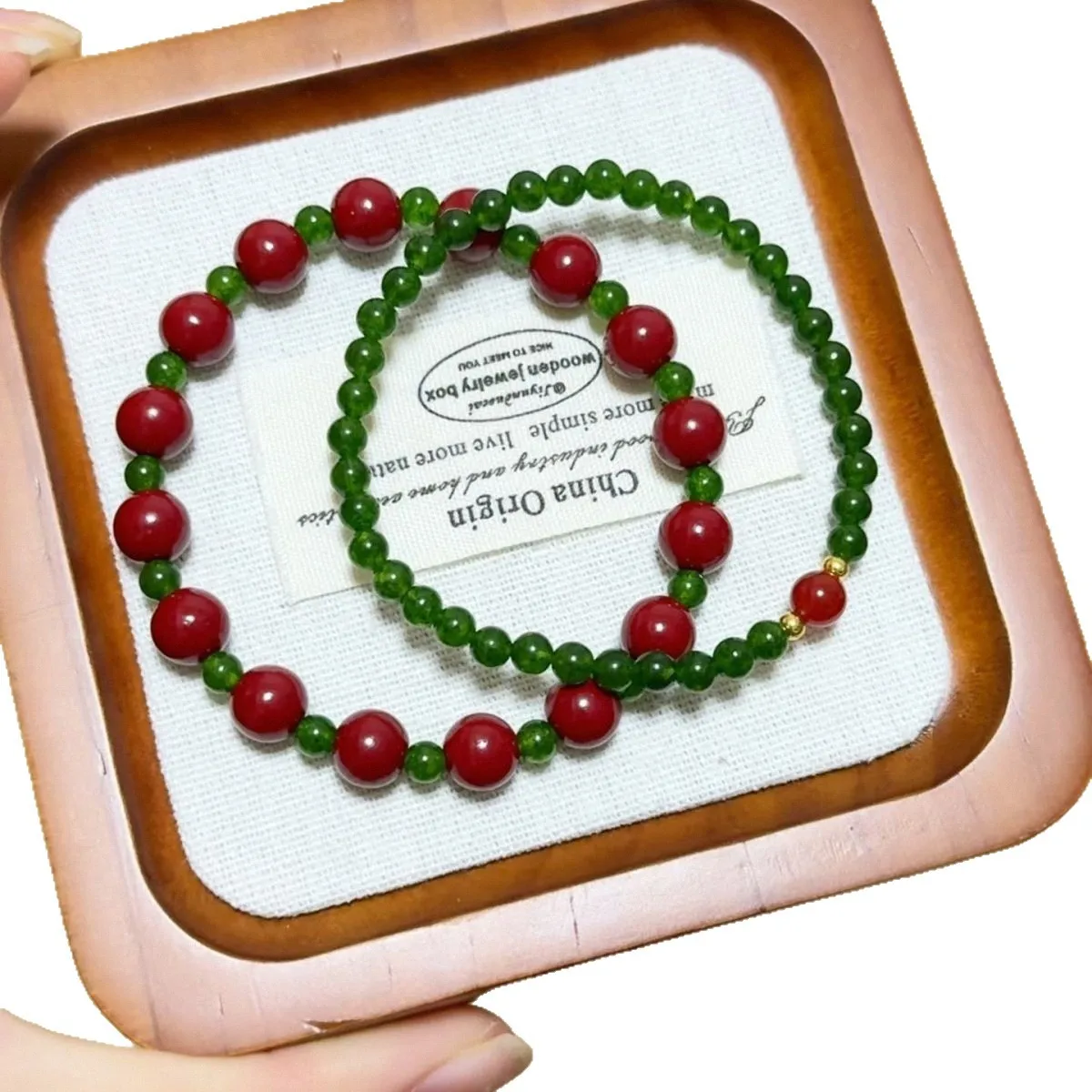 

Natural Red Agate Jasper Chalcedony New Chinese Style Color Block Bracelets for Women Gifts