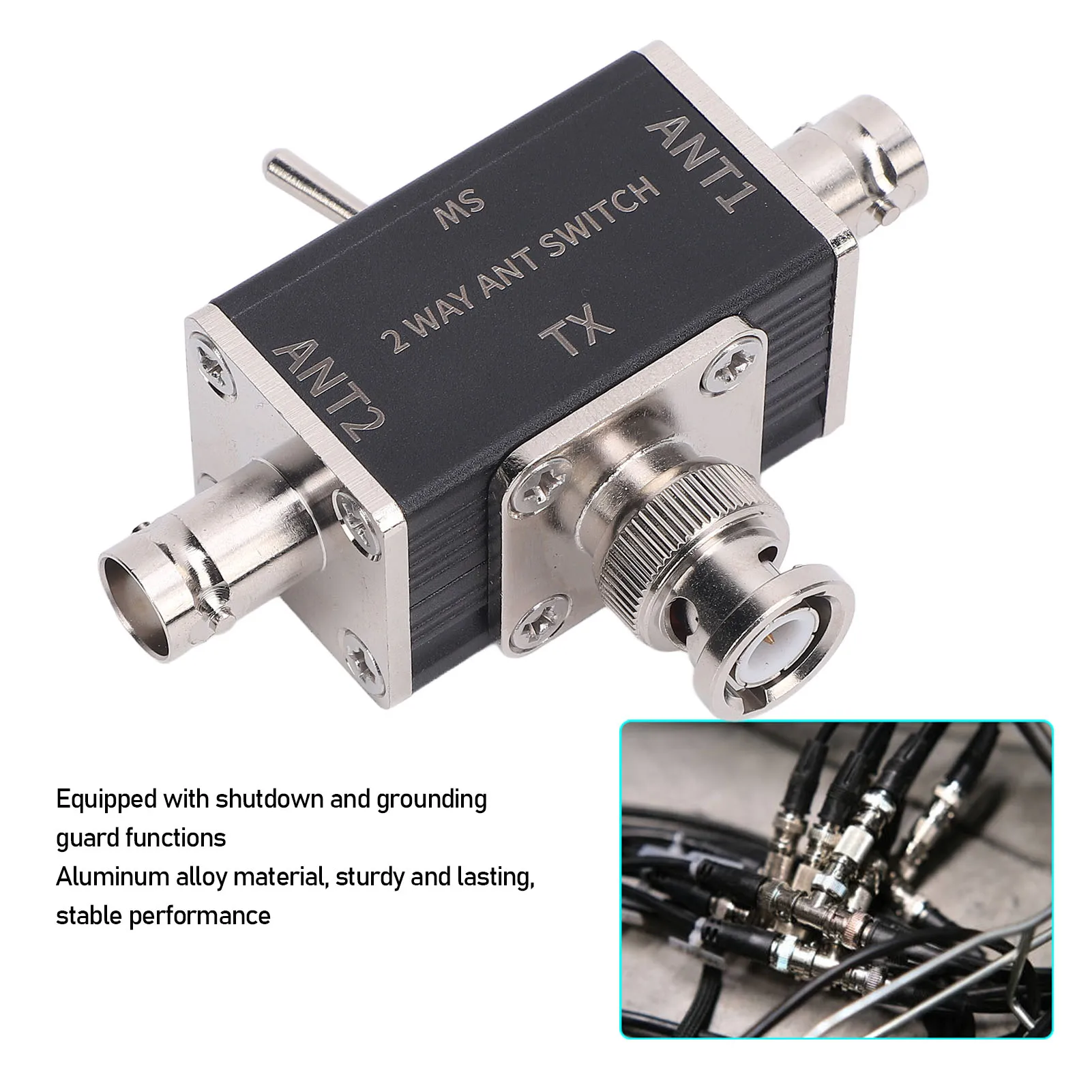 

BNC Antenna 2 Way Antenna 100W 0-50MHz BNC Connector Manual Antenna Conversion with Cutoff and Ground Guard