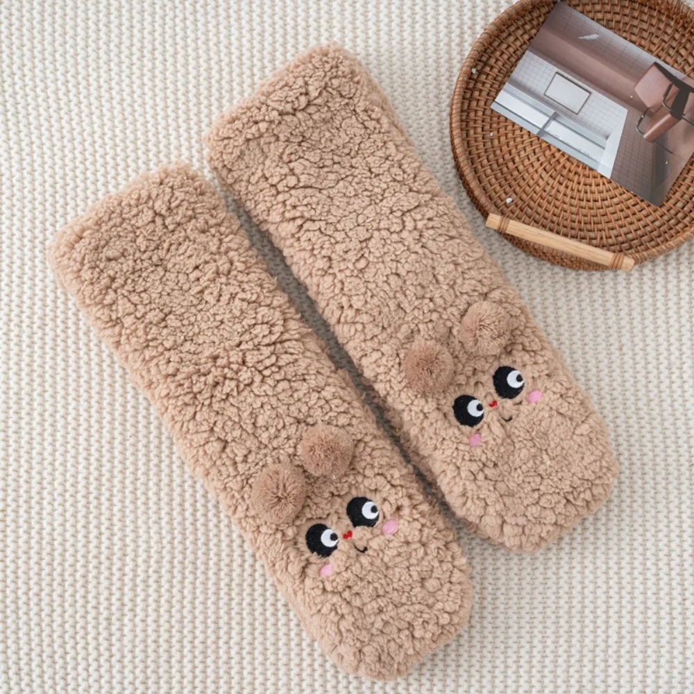 

New Bear Floor Socks Thicken Non-slip Middle Tube Socks Warm Soft Fuzzy Socks Home
