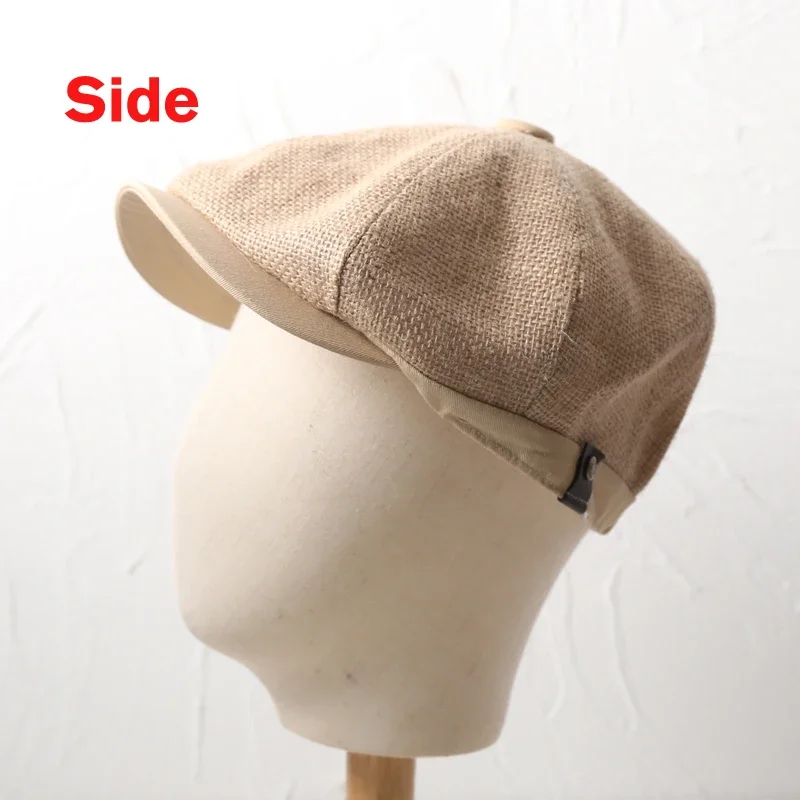 Jute  Linen Berets Hats for Men Summer Breathable Newsboy Caps Boina Hombre Gatsby Hat  Women Gorras Para Mujer Flat Cap