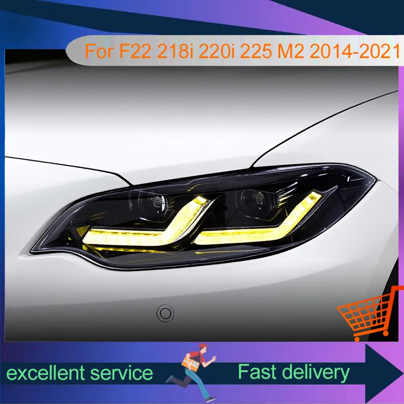 A Pair of Auto Car Stuff Modified For BMW 2 Series F22 218i 220i 225 M2 2014-2021 Front Light DRL Head Lamp LED Tool Accessories