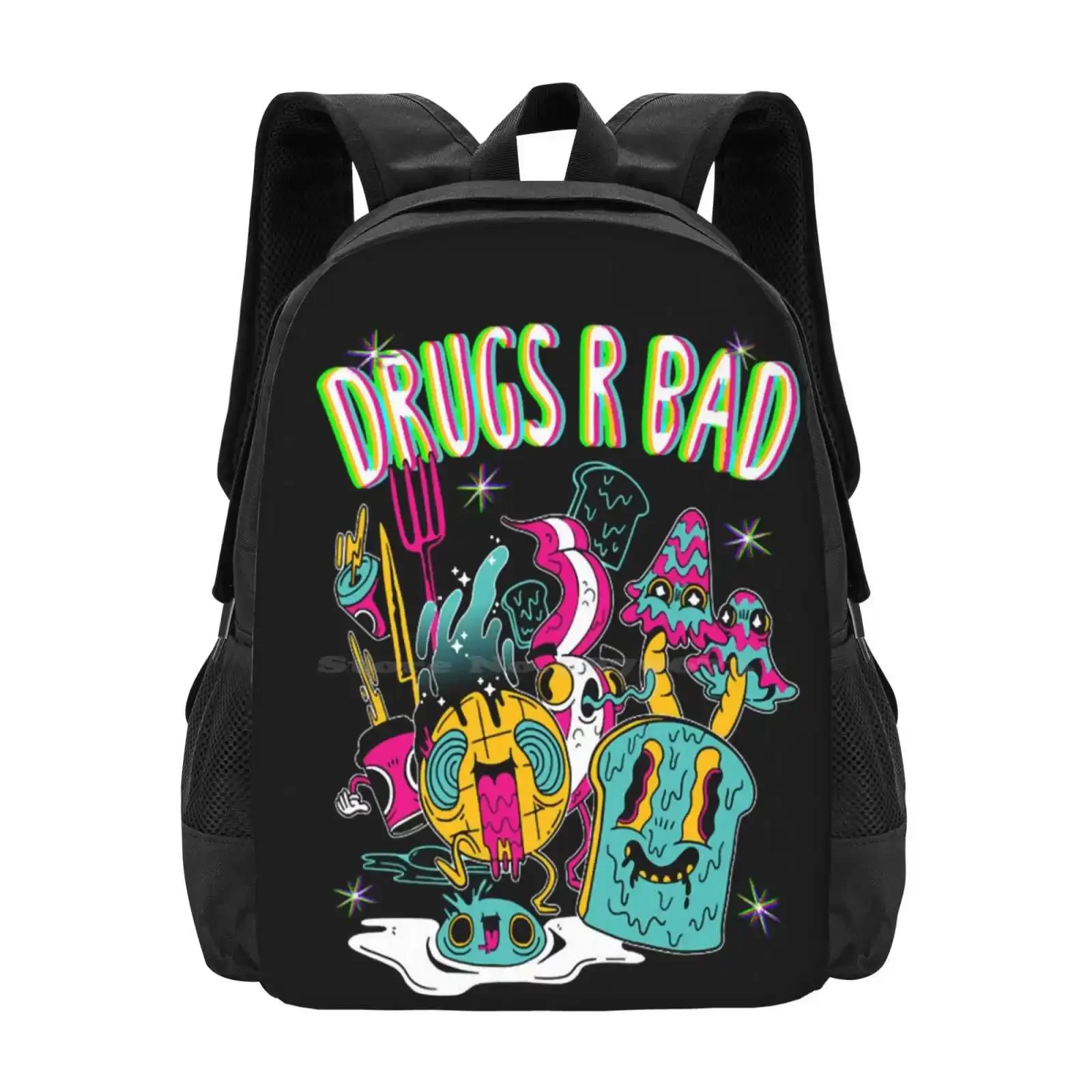 

Drugs R Bad Pattern Design Bagpack School Bags Trippy Breakfast The Drugs Are Bad Drugs R Bad Vintage The Drugs R Bad Drugs R