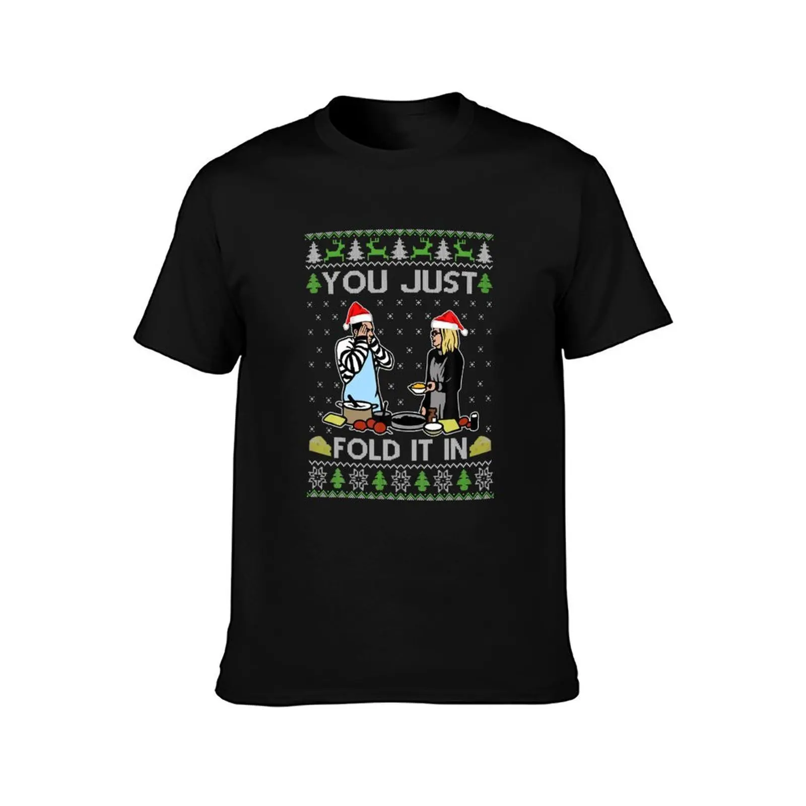 Ugly sweater You Just Fold It In Fold In The Cheese T-Shirt, Summer Casual Cotton Tee, Oversized Streetwear Tops, 100% Cotton