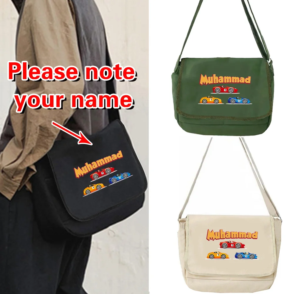 

Персонализированная сумка для покупок с индивидуальным именем, сумка-мессенджер, повседневная сумка, модные женские сумки через плечо, парусиновая сумка через плечо