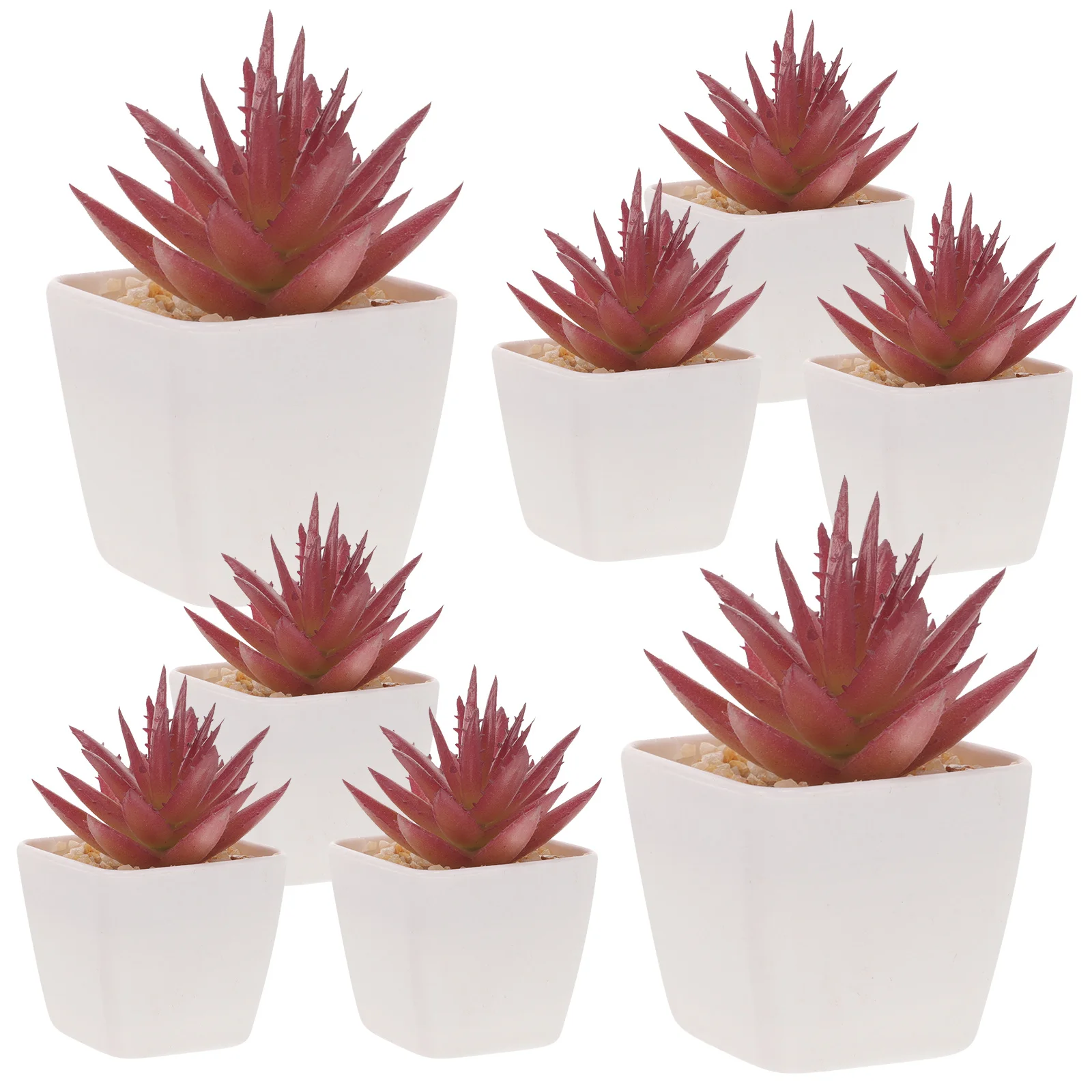 

10pcs Artificial Succulent Plants Mini Potted Succulents Decor For Desktop Office Home Garden Miniature Bonsai