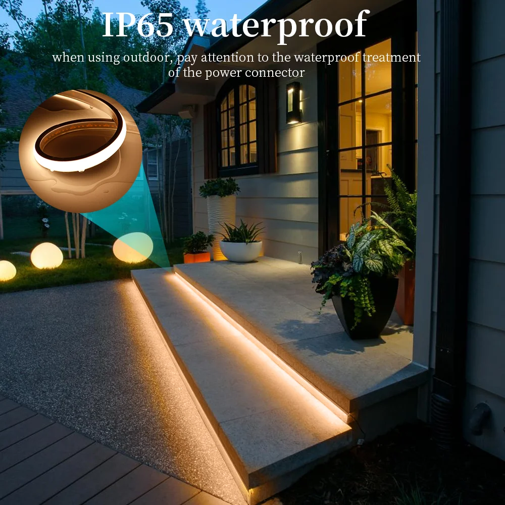 High Bright COB LED Strip 288leds/M Light EU Plug CRI RA90 Outdoor Garden FOB LED Tape For Bedroom Kitchen Lighting 220V