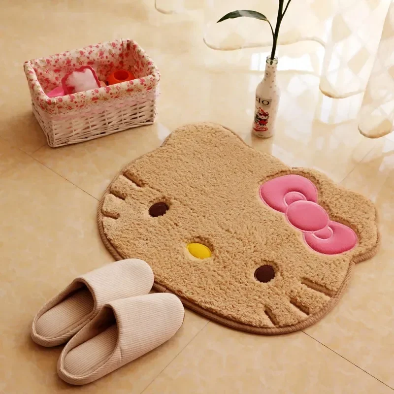 50X60Cm Kawaii Hello Kitty Carpet Soft Foot Mat Bedroom Bathroom Water Absorption Anti Slip Floor Mat Bath Mat Room Decor