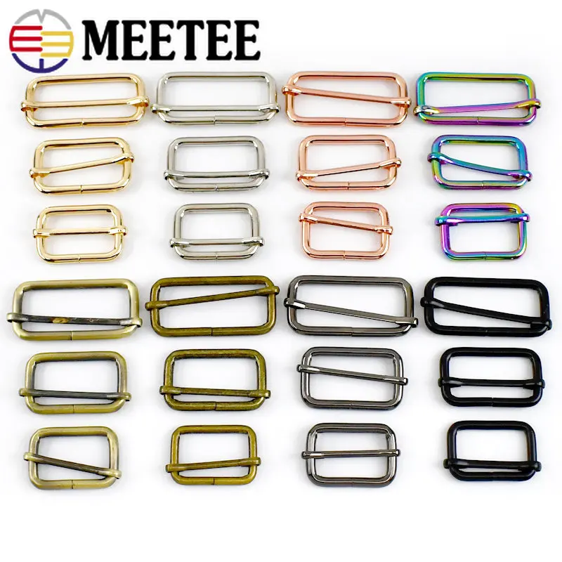 

30Pcs Metal Ring 13-50mm Tri-glide Buckle Adjustable Roller Pin Clasp for Bag Strap Webbing Hook Belt Hardware Craft Accessories