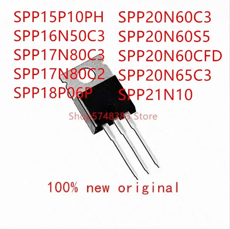 

10PCS SPP15P10PH SPP16N50C3 SPP17N80C3 SPP17N80C2 SPP18P06P SPP20N60C3 SPP20N60S5 SPP20N60CFD SPP20N65C3 SPP21N10 TO-220