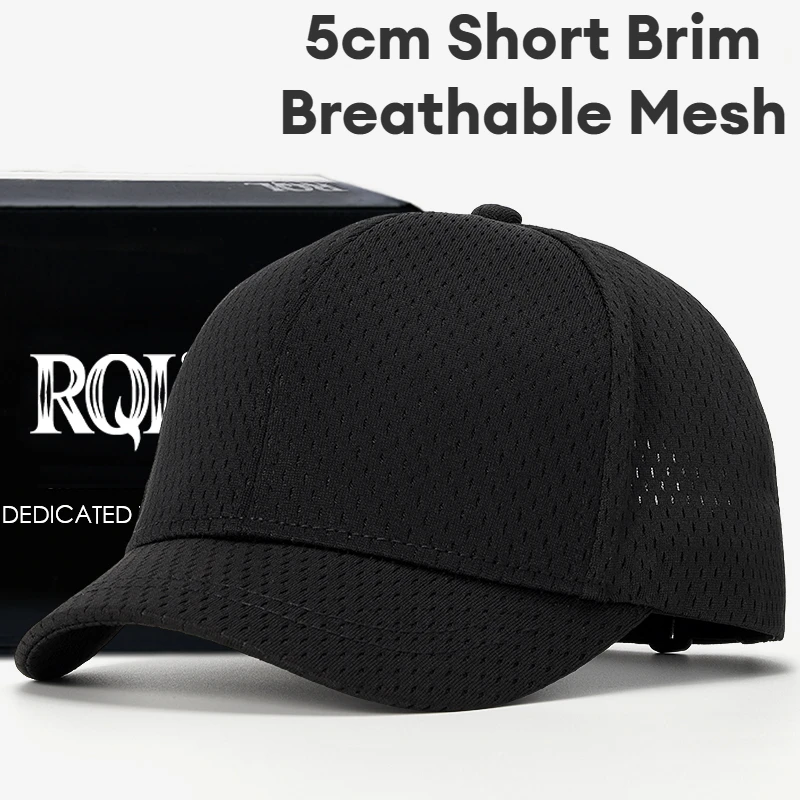 

Short Brim Hat Summer Breathable Mesh Baseball Cap for Women Men Trucker Sports Golf Running Hat Hip Hop Big Head Plus Size