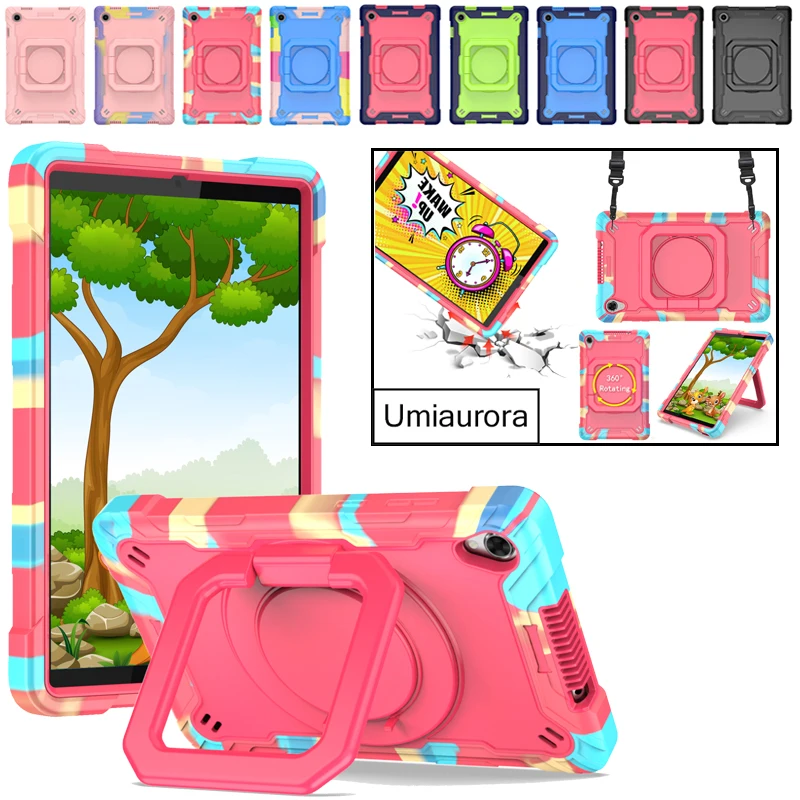 

For Samsung Galaxy Tab A8 10.5 SM-X200 A7 Lite SM-T220 SM-T500 T290 Tablet Case Kids Silicon PC Stand Hand Ring Shockproof Cover