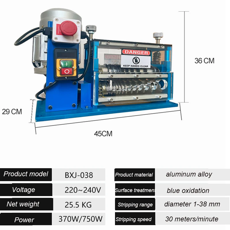 Imagem -05 - Máquina de Descascamento Elétrica do Fio da Multi-função Stripper do Fio Stripper do Cabo Reciclagem do Cobre 370w 750w