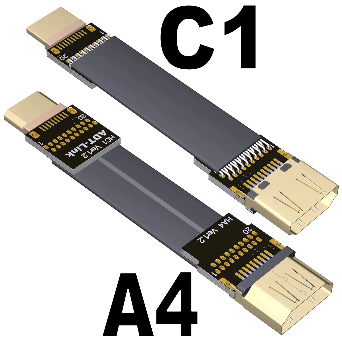 Adt mini hdmi-kompatibler Adapter von männlich zu weiblich 4k Bildschirm fpv Luftbild licht und dünnes flaches Hochgeschwindigkeits-Verlängerung kabel