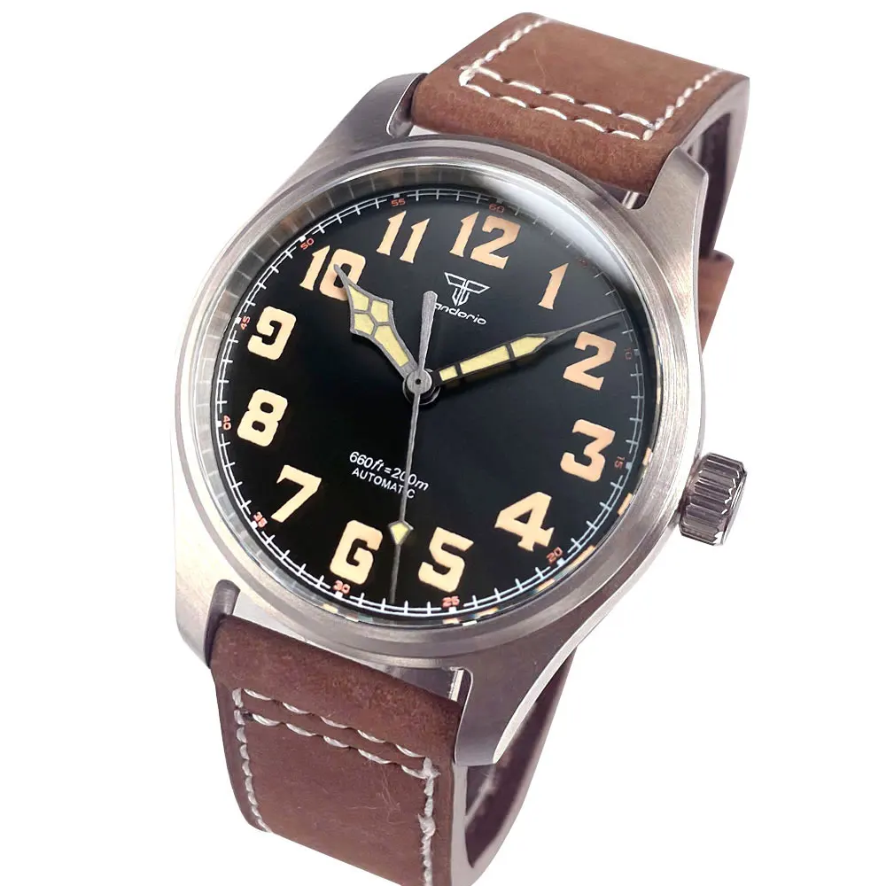 Automatische Pilotenuhr für Herren, 39 mm, Miyota8215, 20 bar, wasserdicht, mechanisch, Retro-Fliegeruhren, Saphirglas, 316L-Stahl – Detail 18