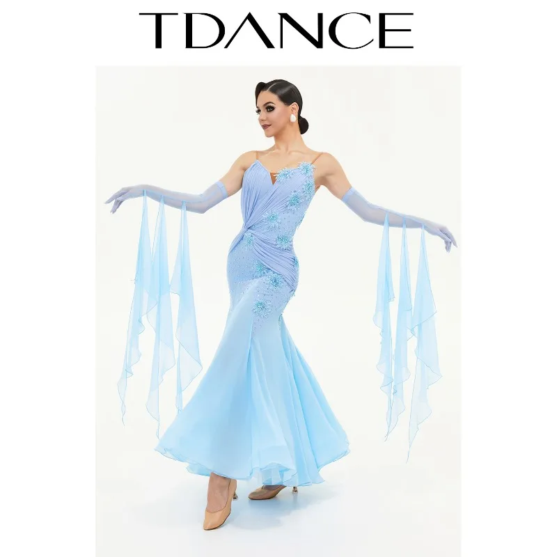 ชุดเต้นรำสมัยใหม่ TDANCE แบบสั่งตัด ชุดเต้นรำมาตรฐานระดับชาติ ชุดเต้นรำสังคมสุดหรู ชุดแข่งขันบอลลูน SM05