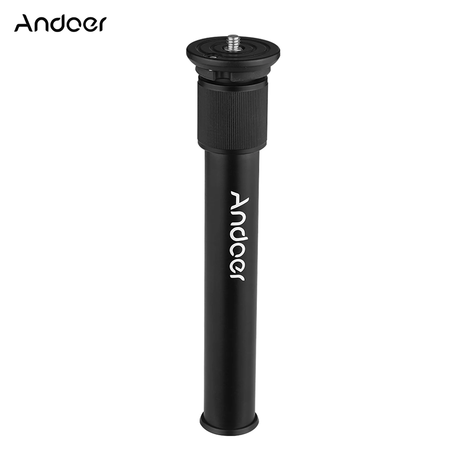 Andoer 2-Section Aluminum Alloy Tripod Center Column Shaft Extension Tube Tripod Center Column Height Adjustable from 19-30cm