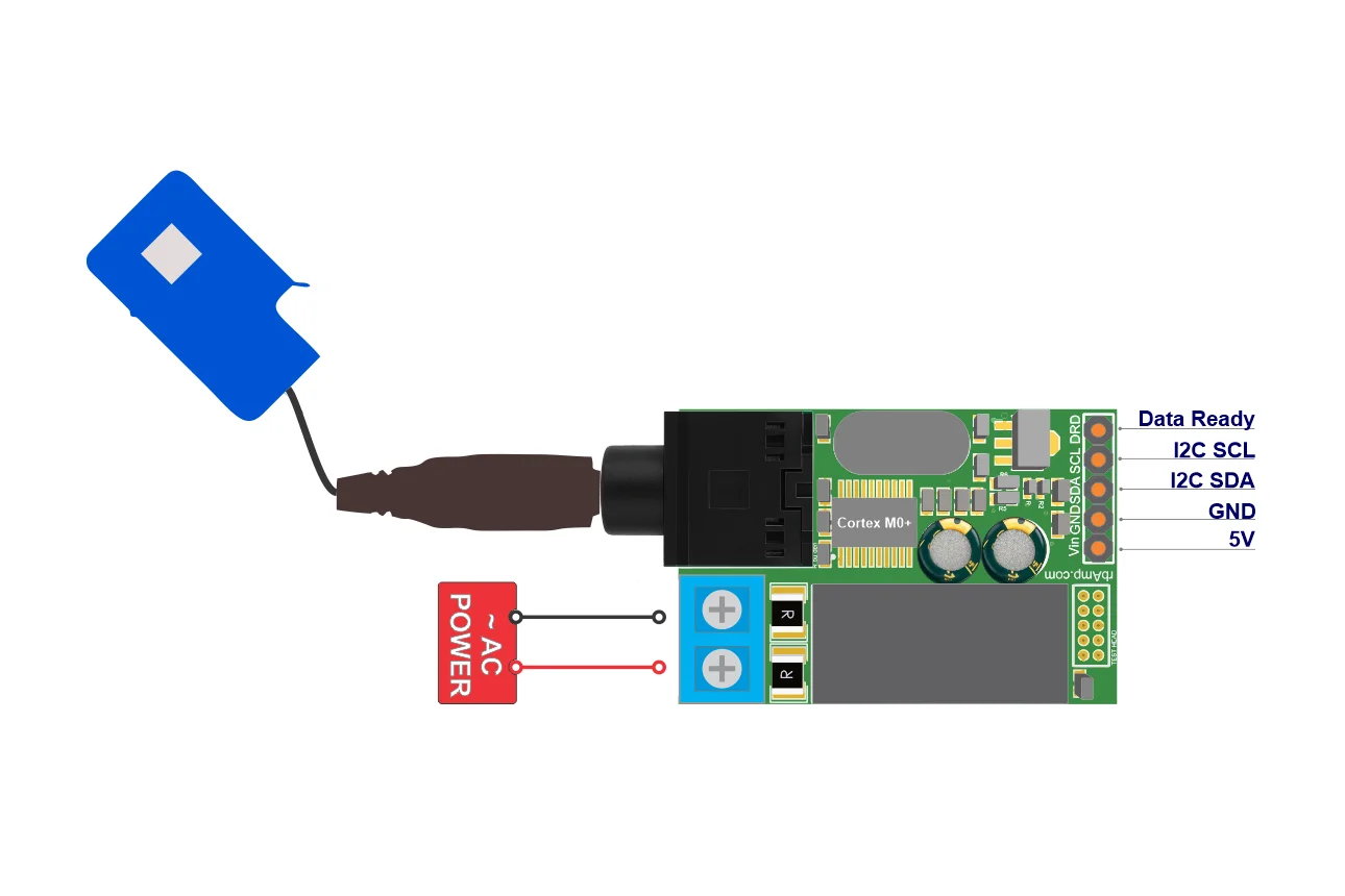 Moduły liczników energii SCT-013 RbAmp dla czujnika przekładnika prądowego do ESP32, mierzące napięcie, prąd, moc skojarzoną, współczynnik mocy (PF) i taryfę. — zdjęcie produktu 4