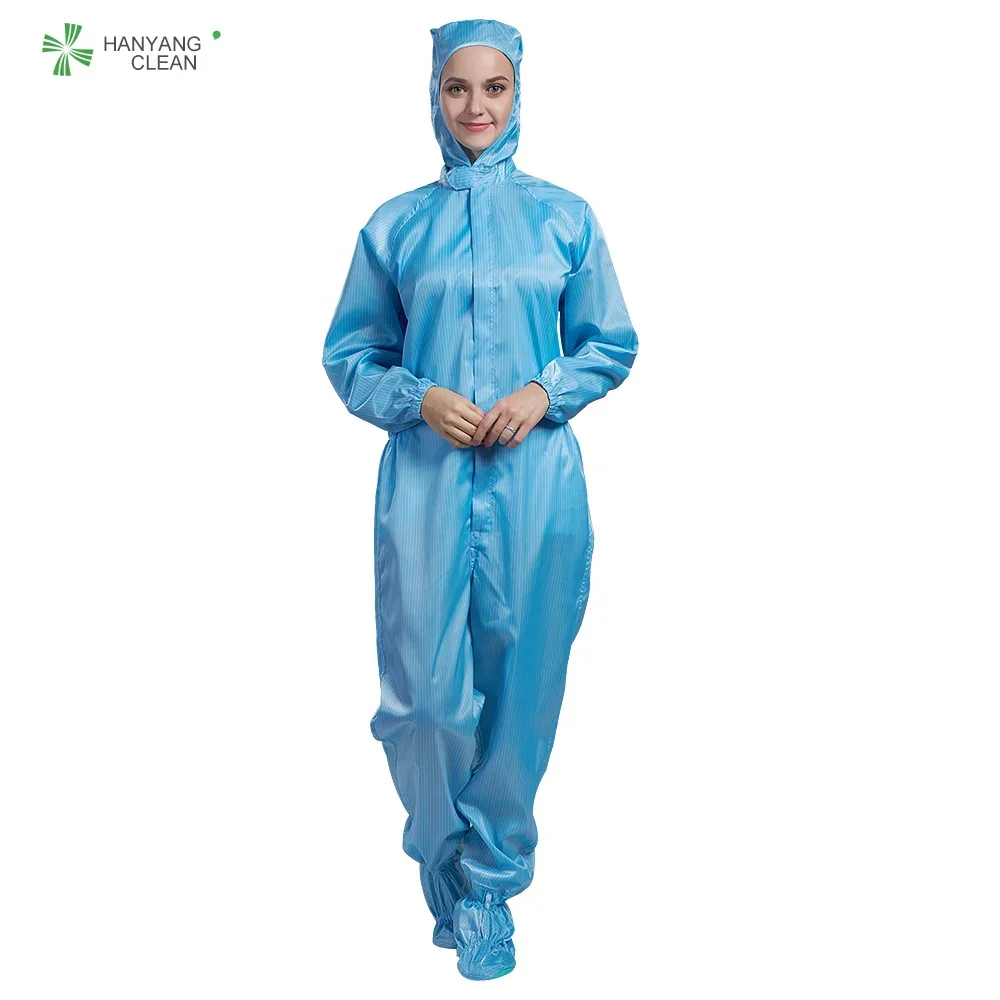 H-1110 uniforms cleanroom coverall safe cloth polyester and nylon anti-static work clothes esd clothing