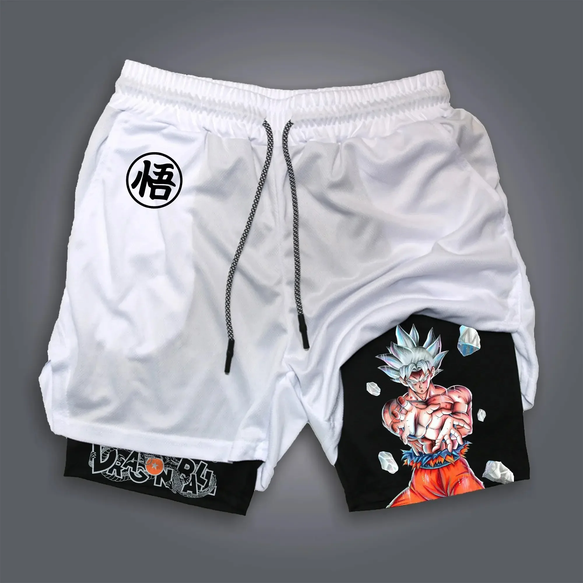 

Men Gym Shorts Dragon Ball Anime Goku Casual Sports Running Shorts Quick Dry Breathable Mesh Streetwear Fashion Pants Summer Y2k