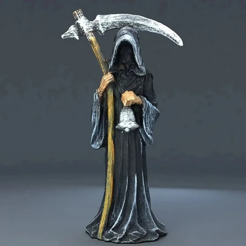 

New Reaper Death Statue Resin Crafts Halloween Garden Desktop Decorative Ornaments Home Sculpture Soul Reaper Collectible Gifts