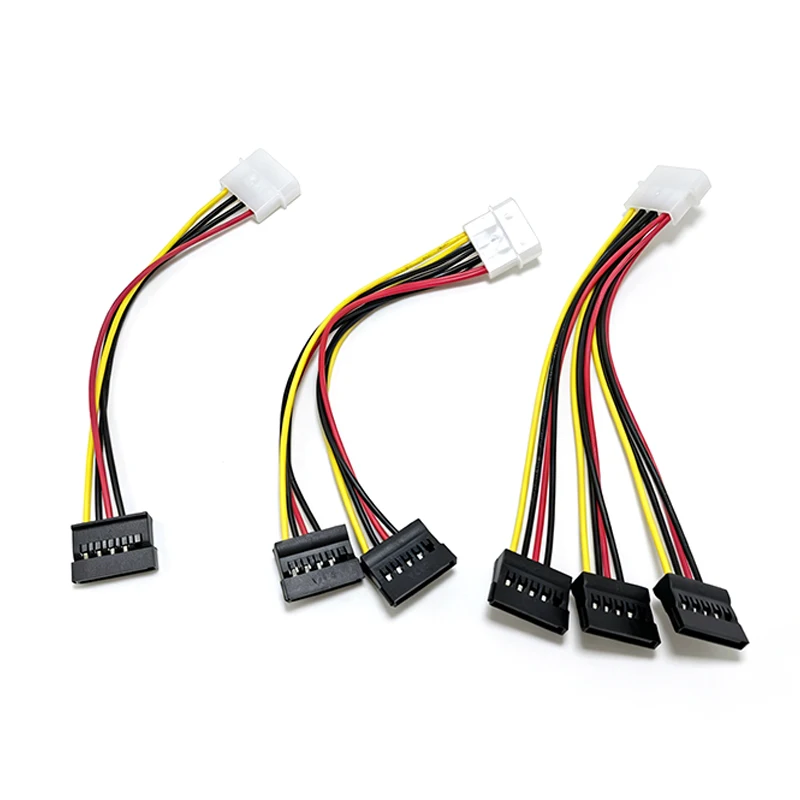 IDE 4Pin Male to 1/2/3 Port SATA Female Power Splitter Cable for Hard Drive HDD
