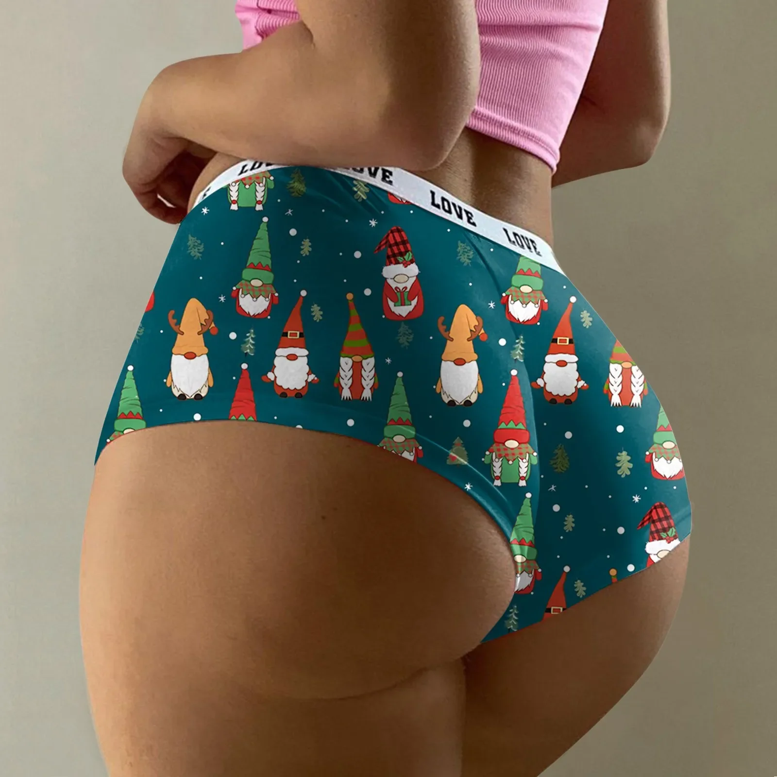 Panties For Women Plus Size Womens Christmas Print Shorts Funny Boxer Brief Underwear Boyshort Ladies Panties Calcinhas Feminina