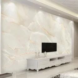 Fototapeta Nowoczesny Prosty Beżowy Marmurowy Tło Fototapeta Pokój dzienny TV Sofa Hotel Luksusowy Wystrój Papel De Parede Sala 3D