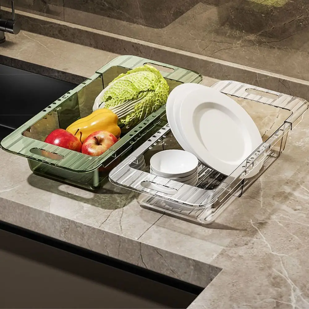 

Telescopic Kitchen Drainage Basket Flexible Household Vegetable Washing Basin Space-Saving Cutlery Sink Organizer Kitchen